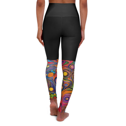 Artistic (Type E) High Waisted Yoga Leggings (AOP) - Black Waistband