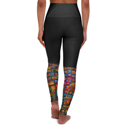 Artistic (Type A) High Waisted Yoga Leggings (AOP) - Black Waistband