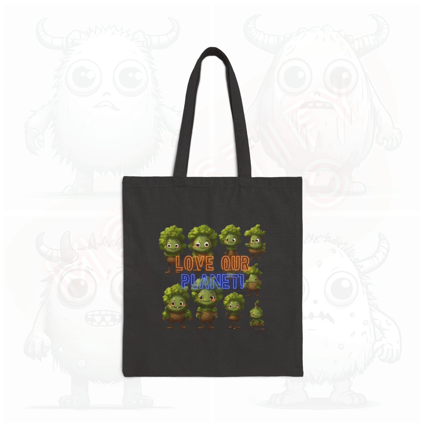 Love our planet (type B) - Cotton Canvas Tote Bag