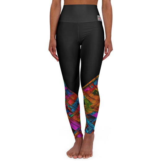 Artistic (Type F) High Waisted Yoga Leggings (AOP) - Black Waistband