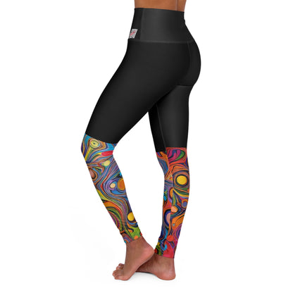 Artistic (Type E) High Waisted Yoga Leggings (AOP) - Black Waistband