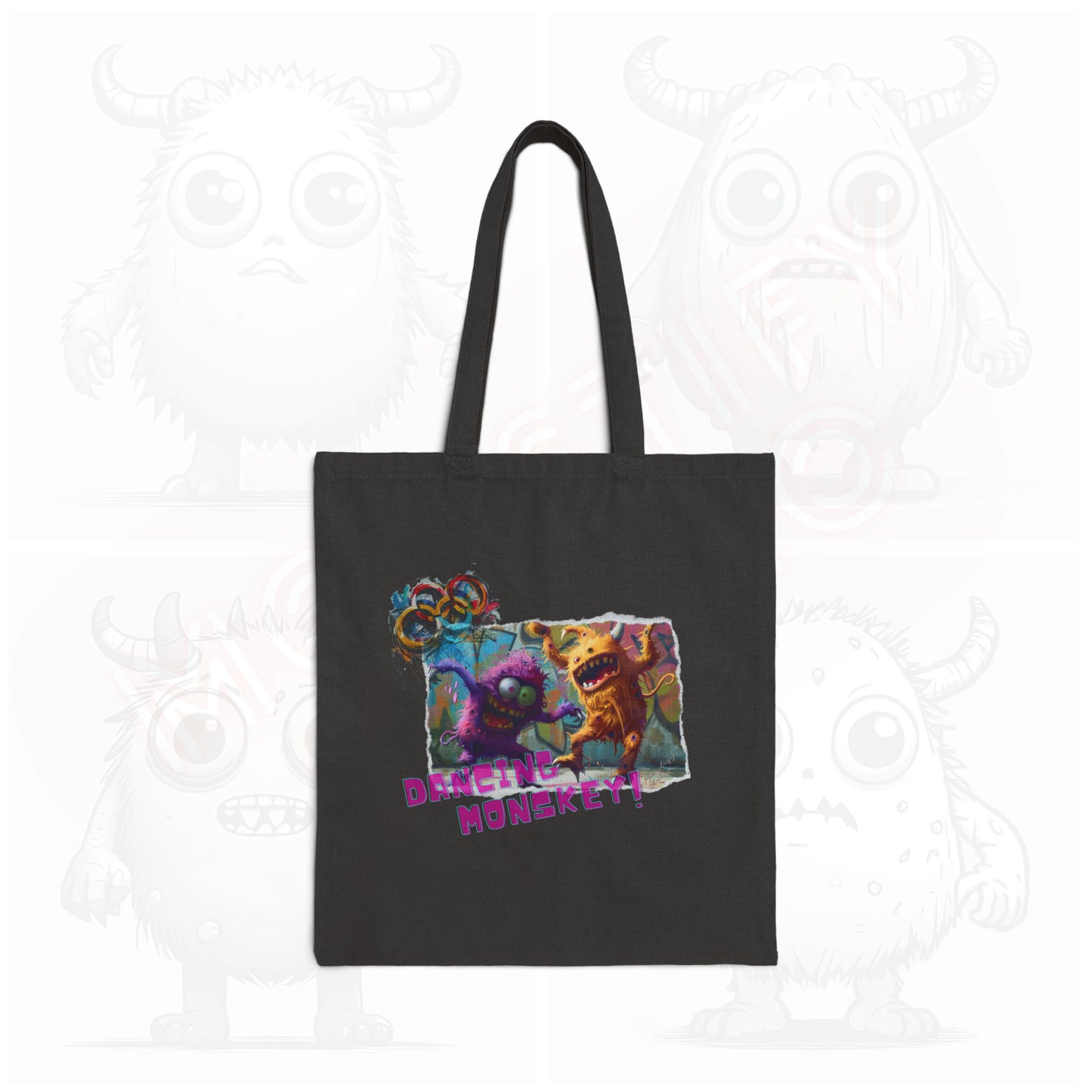 Dancing Monskey - Cotton Canvas Tote Bag