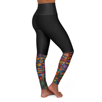 Artistic (Type A) High Waisted Yoga Leggings (AOP) - Black Waistband