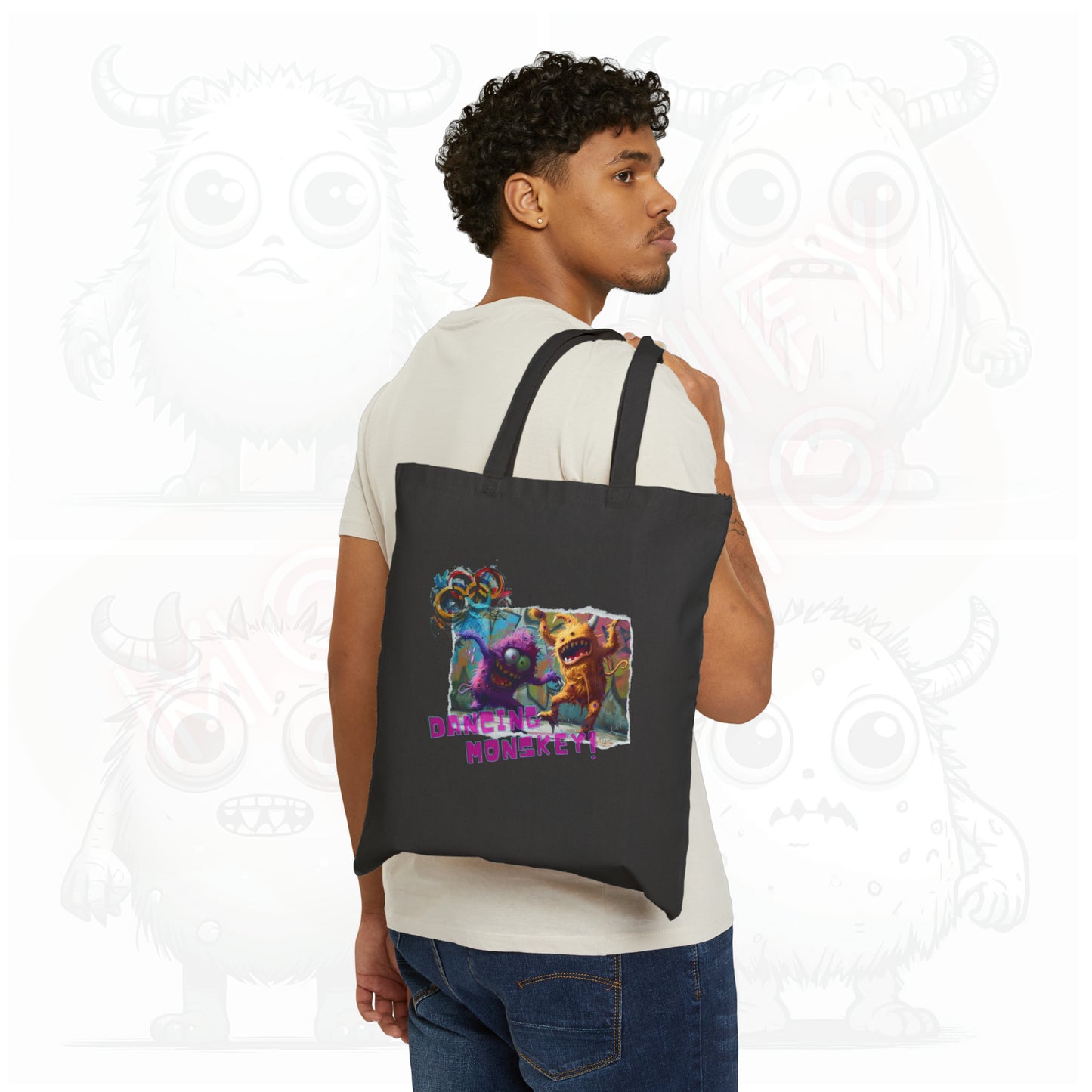 Dancing Monskey - Cotton Canvas Tote Bag