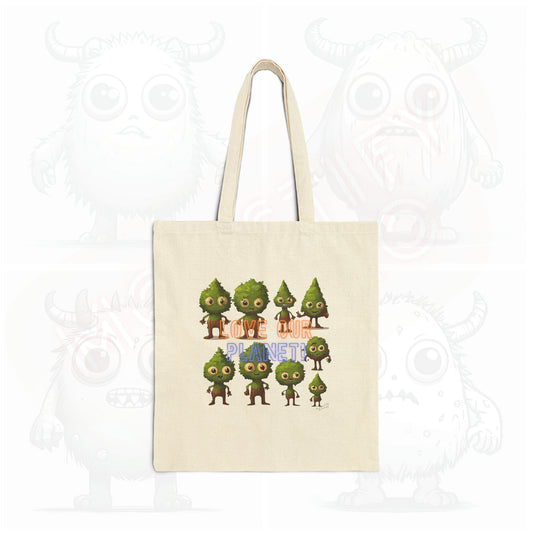 Love our planet (type A) - Cotton Canvas Tote Bag