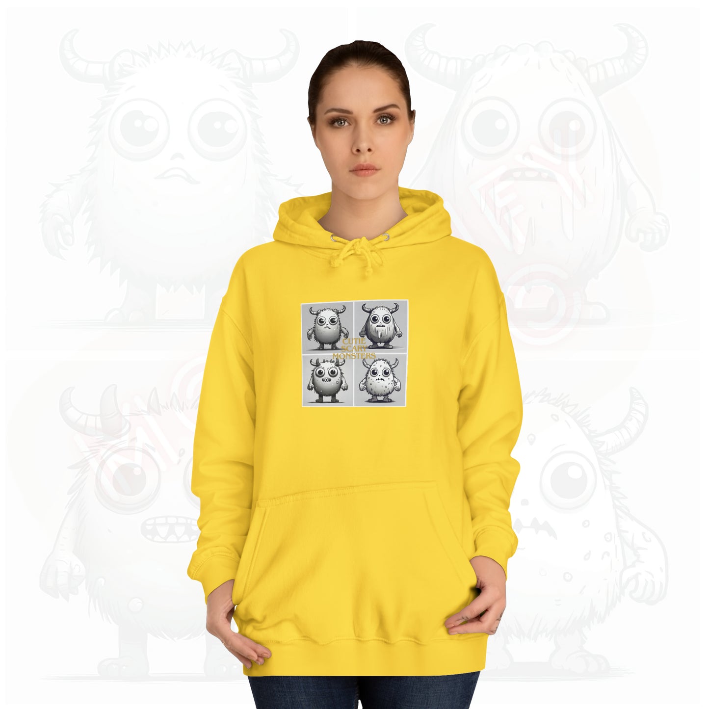 Iconic Cutie scary monster - Unisex College Hoodie