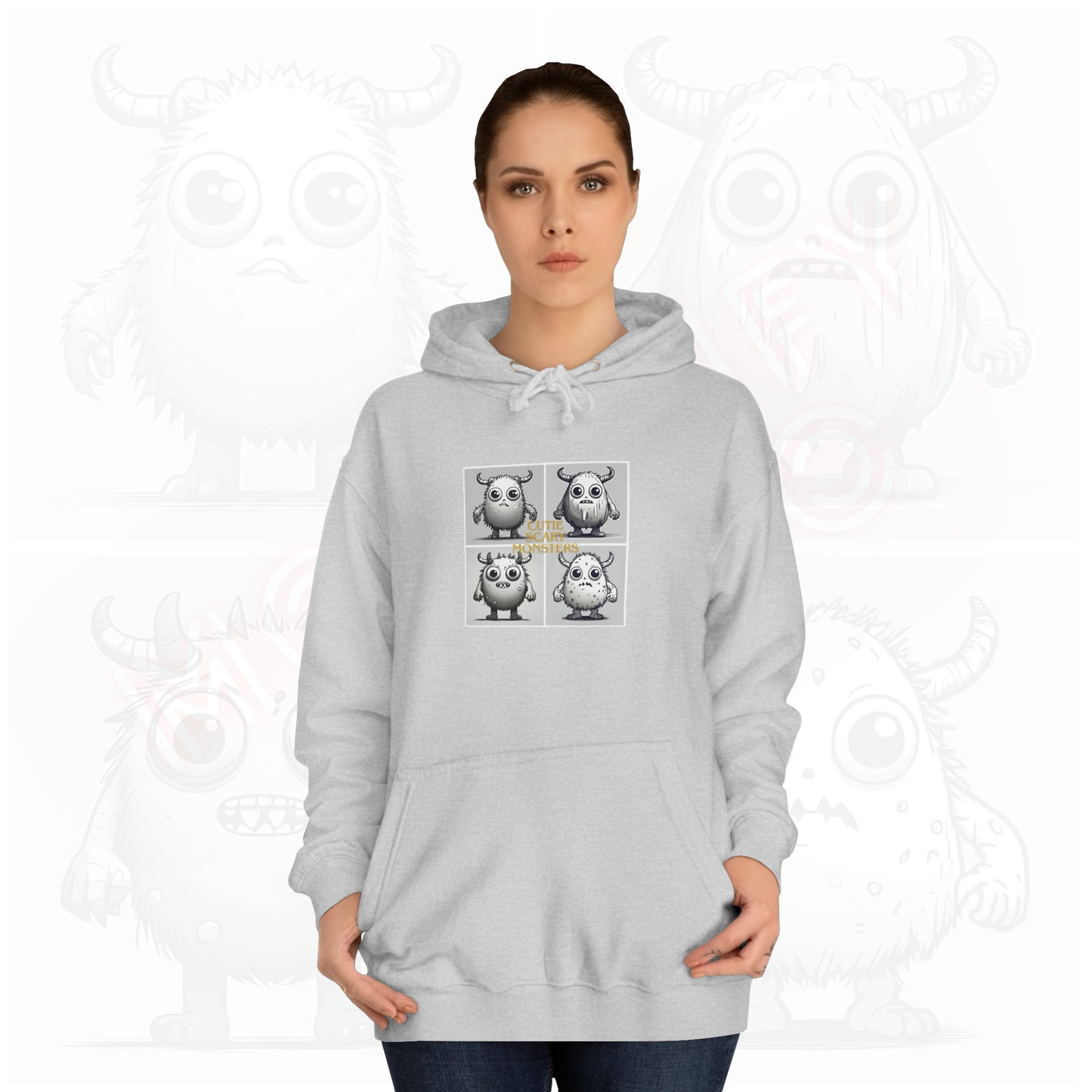 Iconic Cutie scary monster - Unisex College Hoodie