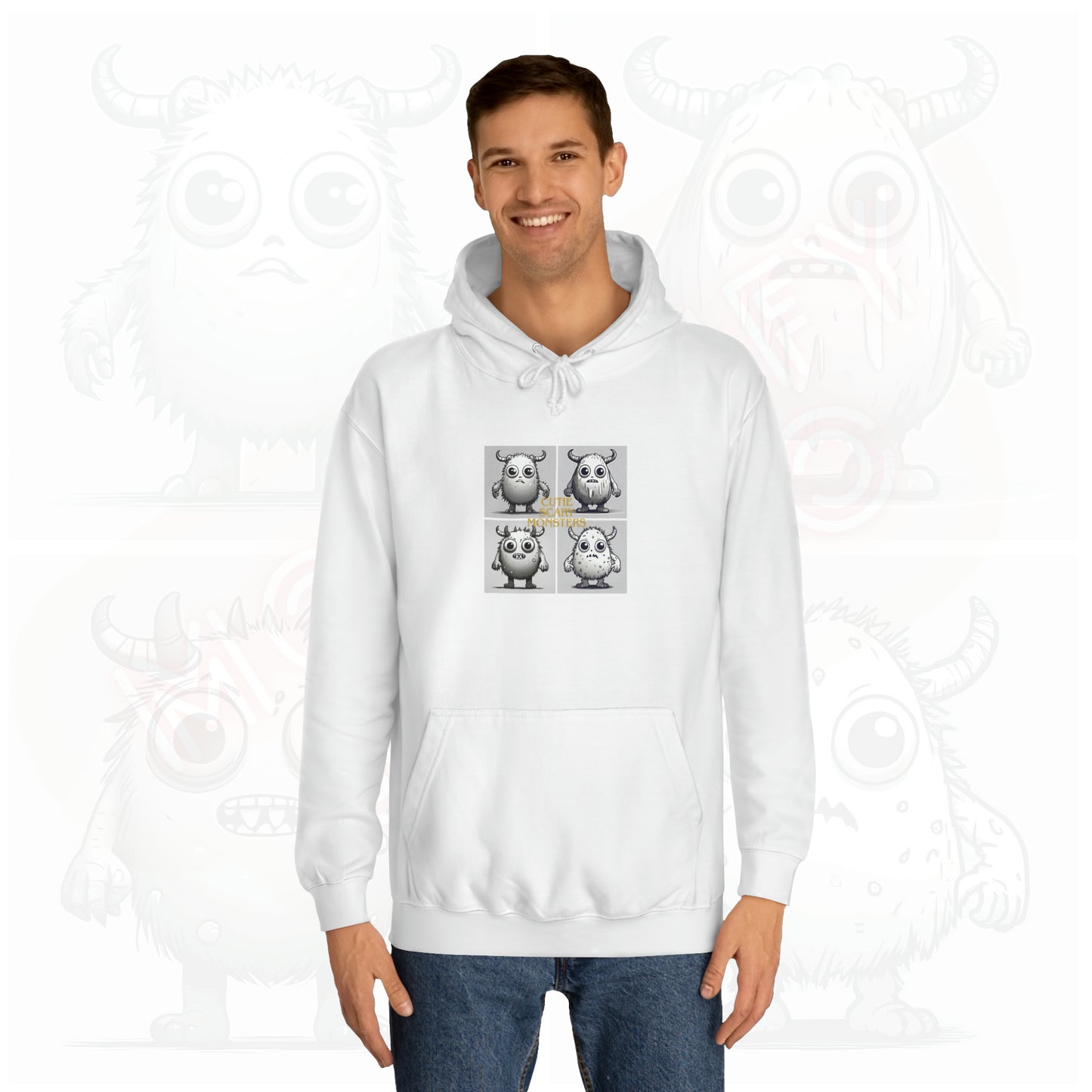 Iconic Cutie scary monster - Unisex College Hoodie