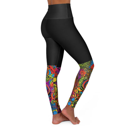 Artistic (Type D) High Waisted Yoga Leggings (AOP) - Black Waistband