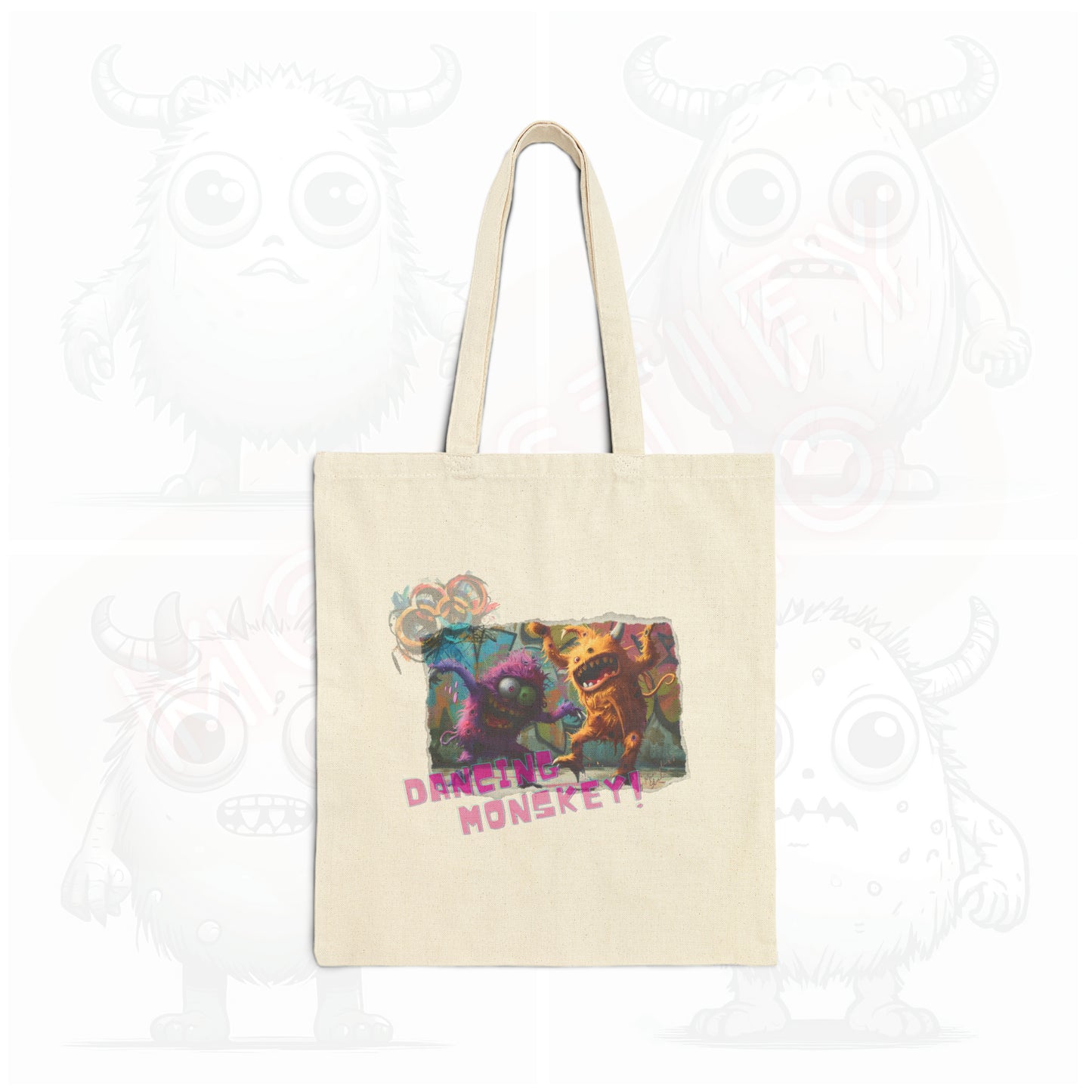 Dancing Monskey - Cotton Canvas Tote Bag